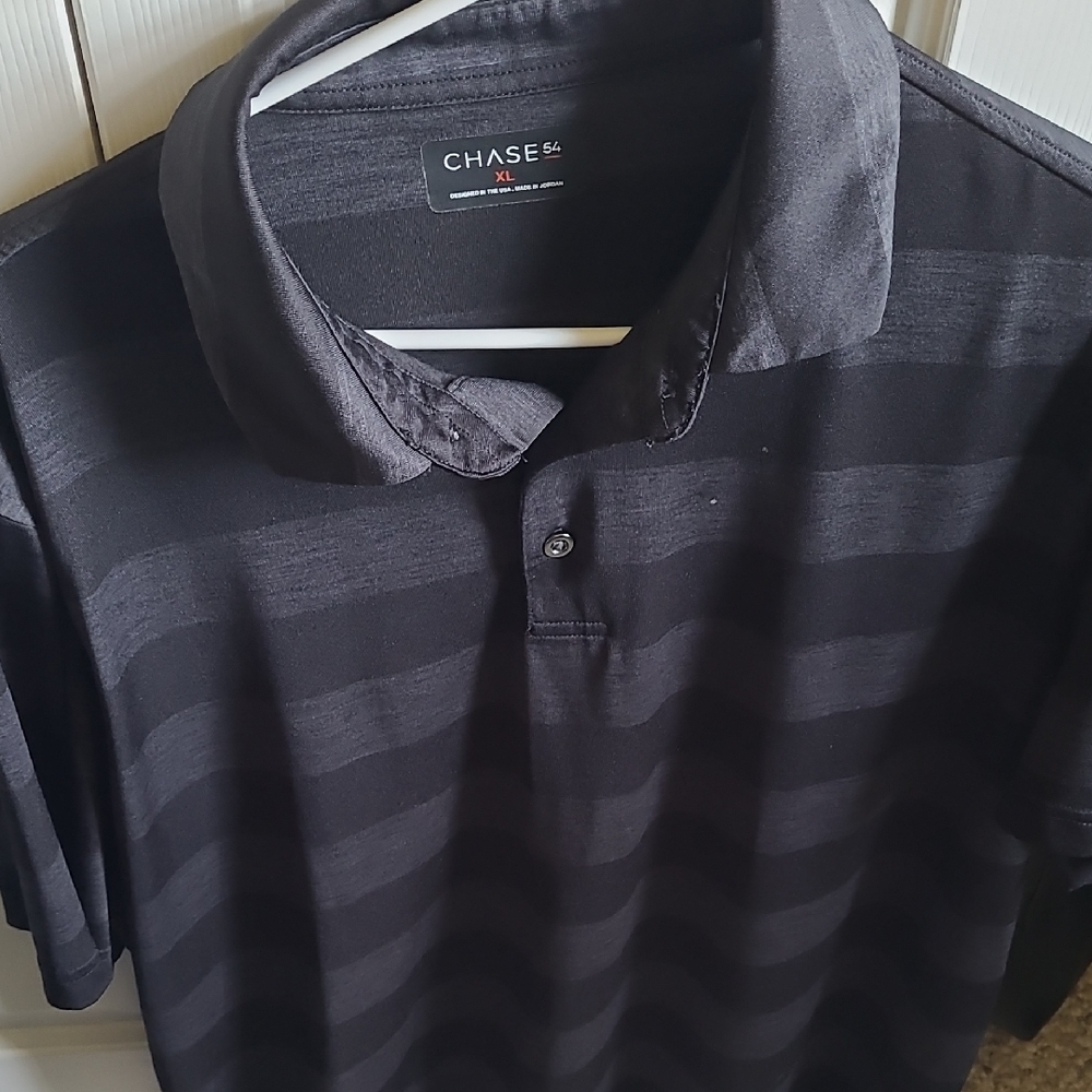 Chaser Charcoal Striped Men's Polo